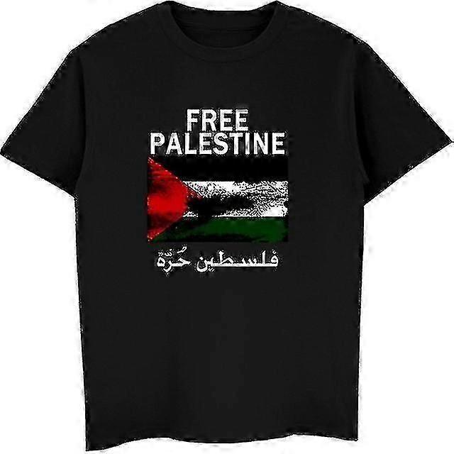 فلسطين الحرة تي شيرت بأكمام قصيرة أعلى المزيد من خيارات الألوان