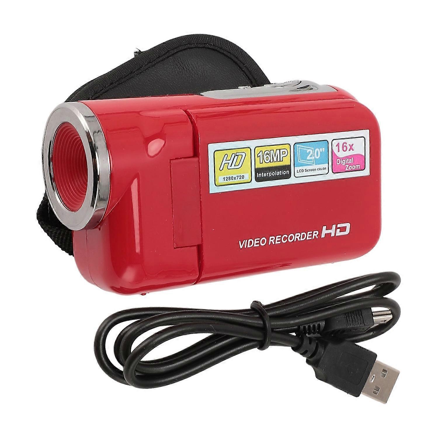Digital Video Camera Recorder 1080P HD 16MP Portable DV Camcorder 16X Digital Zoom 2in Screen 128GB