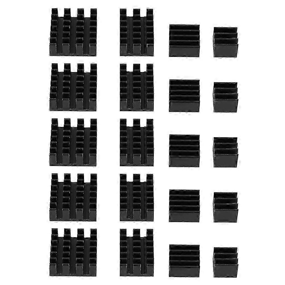 20 قطعة أسود الألومنيوم بالوعة الحرارة وحدة المعالجة المركزية برودة مع مادة لاصقة ل Raspberry Pi 2/3/4 3b 4B