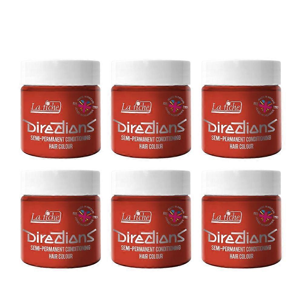 6 x La Riche Directions Semi-Permanent Hårfärg 100ml Badkar - Mandarin