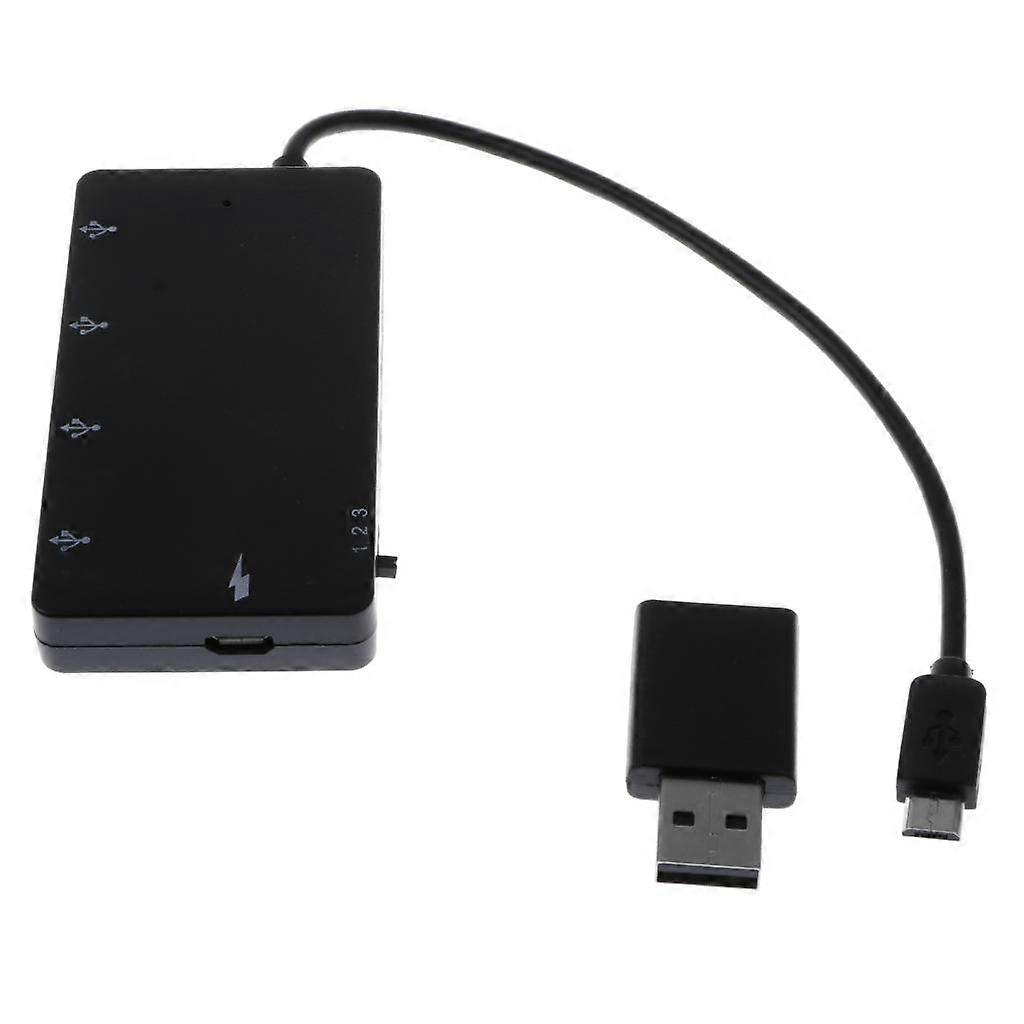 Micro Usb OTG HUB Adaptor with 4-Port USB Power Charging Host Cable Cord