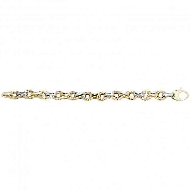 9ct Yellow & White Gold Ladies Bracelet BR560