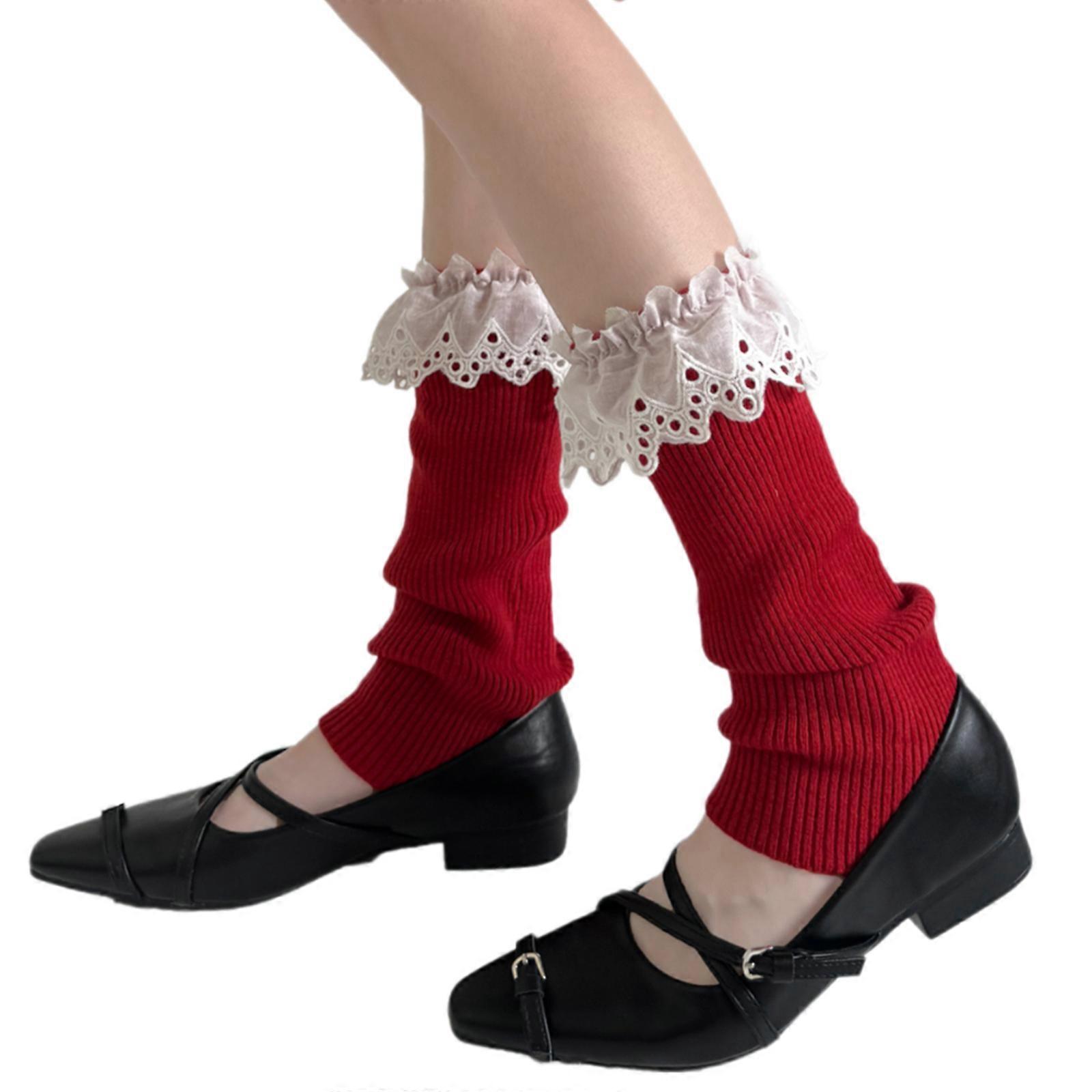 Femmes Filles Esthétique Côtelé Tricot Jambe Chauffe Veau