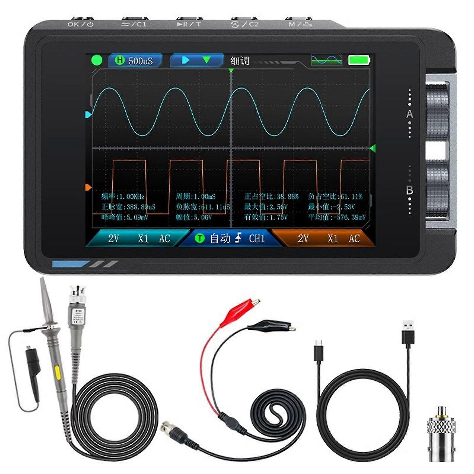FNIRSI DS215H 50MHz 2-CH Oscilloscope Digital Signal Generator w/ 1 P6100 Probe