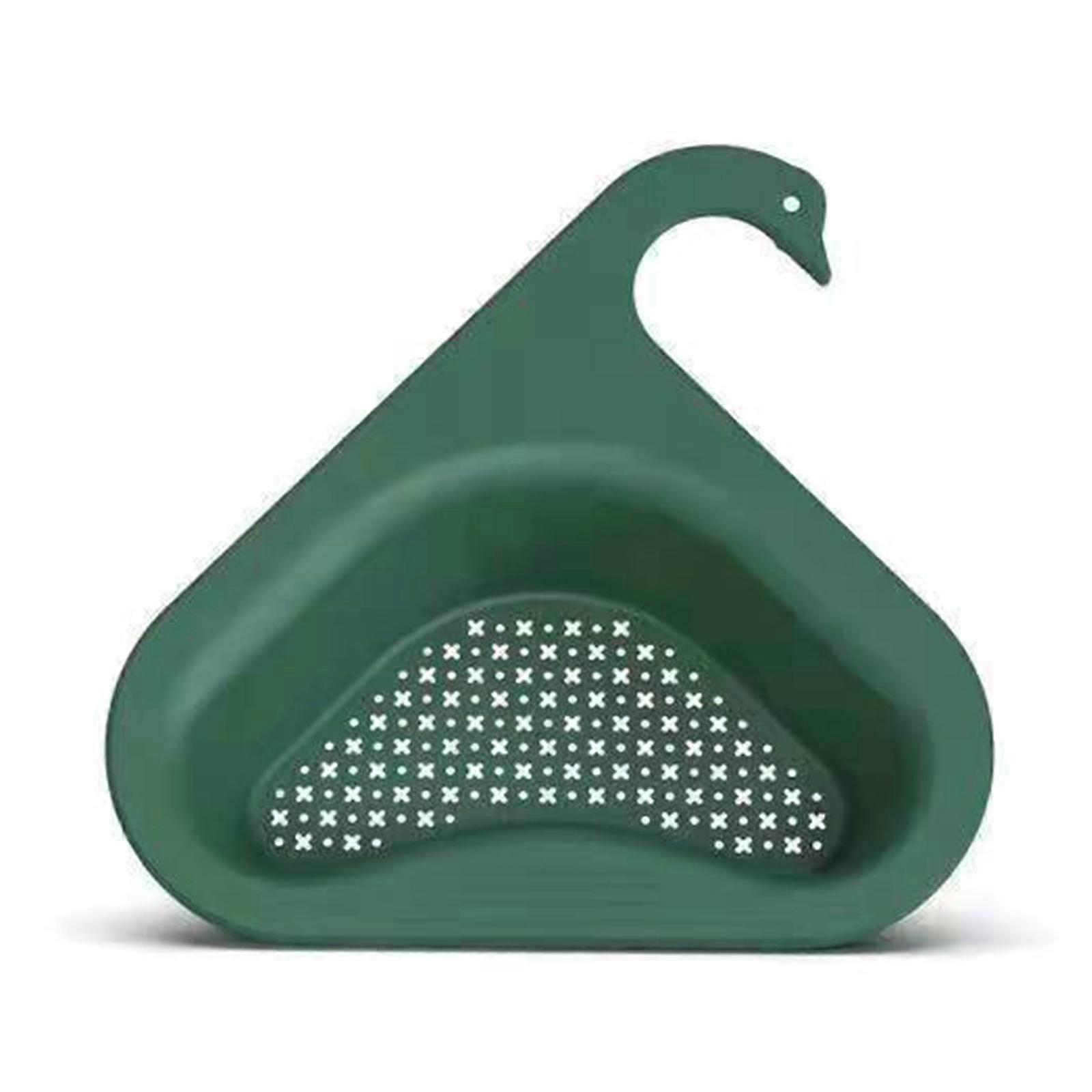 Kitchen Sink Strainer Basket Fruit Vegetable Drainer Sponge Rack Drain Filter for Leftovers Soup Garbage Tool  Green