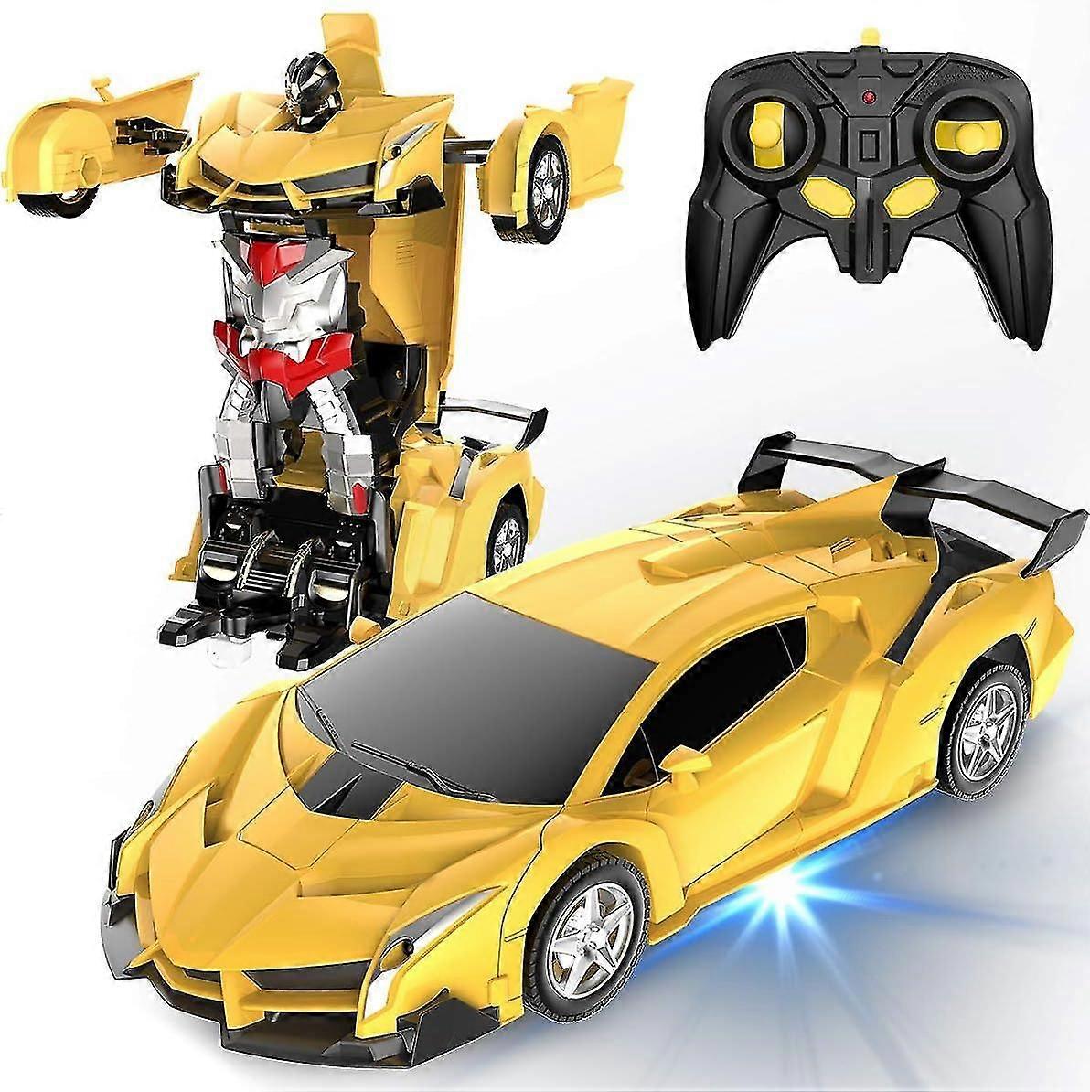 Remote Control Car, Transform Robot RC Cars for Kids Toys, 2.4Ghz 1:18 Scale Racing Car with One-Button Deformation, 360Drifting, Christmas Birthday G