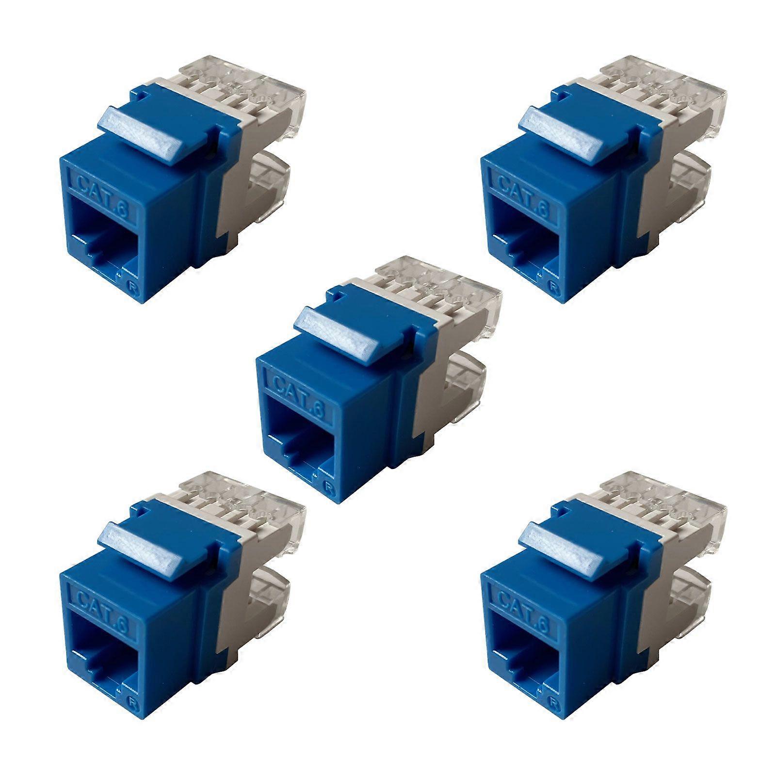 5-Pack CAT6 RJ45 Insert Keystone LAN Coupler Plug T568A/B Network Module Slot