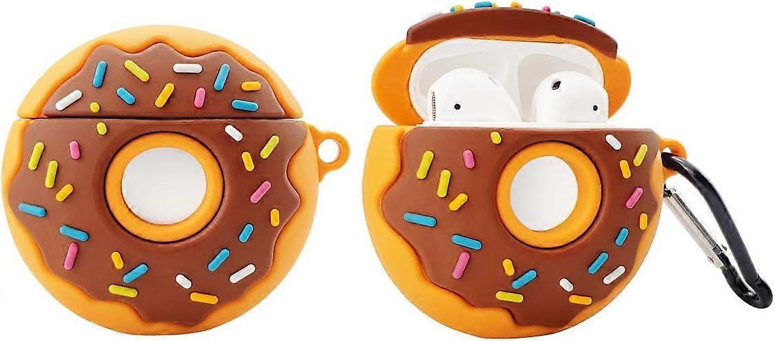 Cute Silicone Case, Airpods 1 & 2, Doughnut Design, Comprehensive Protection