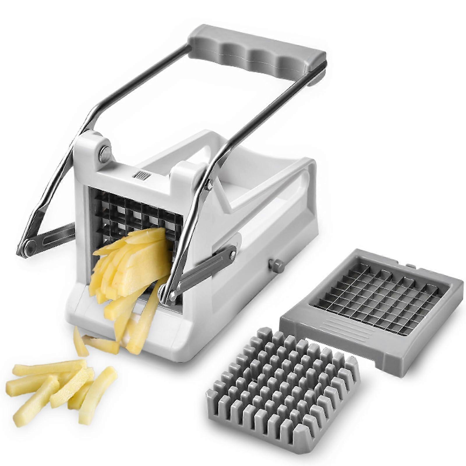 Grey French Fry Cutter for Homemade French Fries, Stainless Steel Blade, Durable Design, Easy to Use, Kitchen Tool