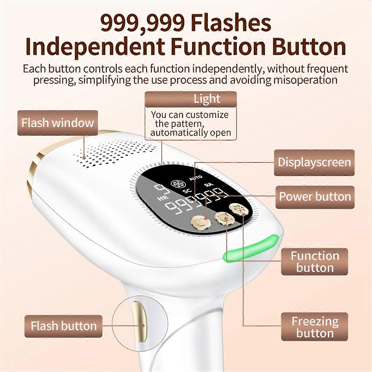 Corp IPL 999.999 Blițuri Depilator Pulsuri Epilator Laser Nedureros pentru femei Epilarea părului Dispozitive de acasă EU PLUG