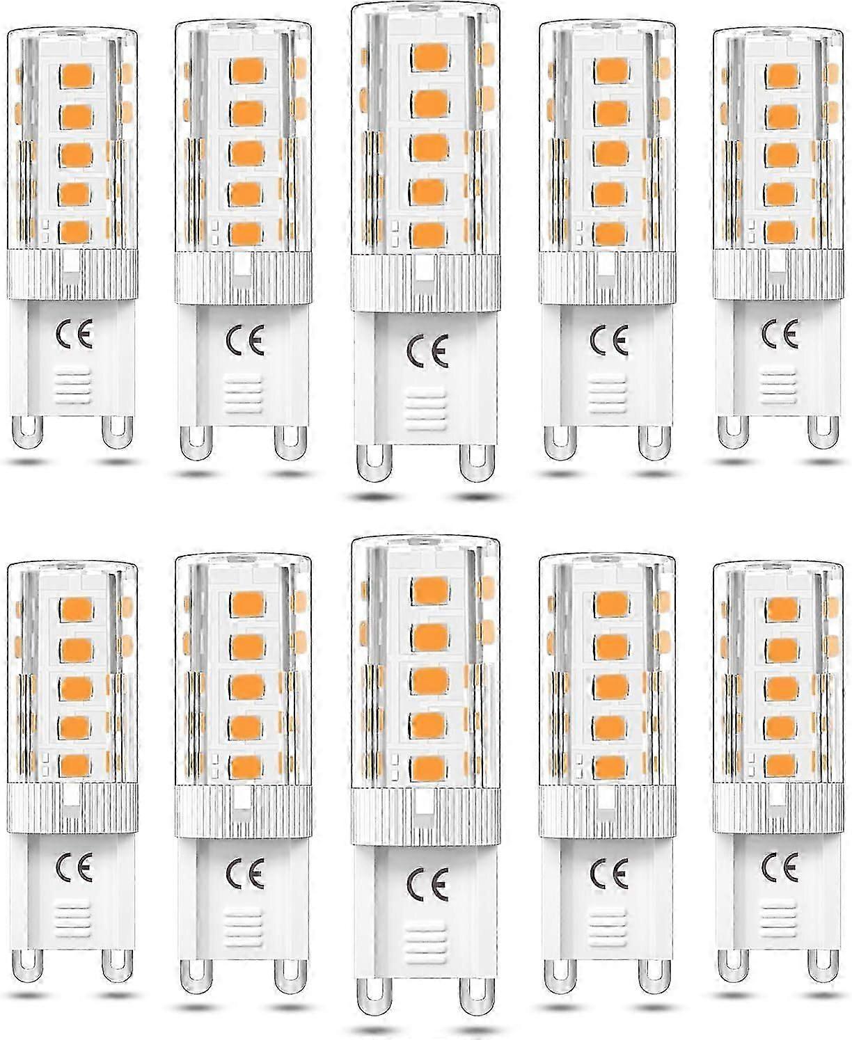 10 Stück G9 LED-Lampen, dimmbar, 5 W, Warmweiß 3000 K, G9 LED-Lampen, Halogen-Äquivalent 50 W, AC110/220 V [Energieklasse F]