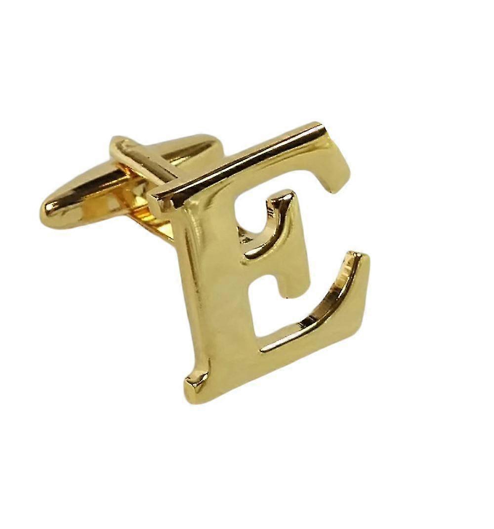Gold Cufflink Letter E EWN