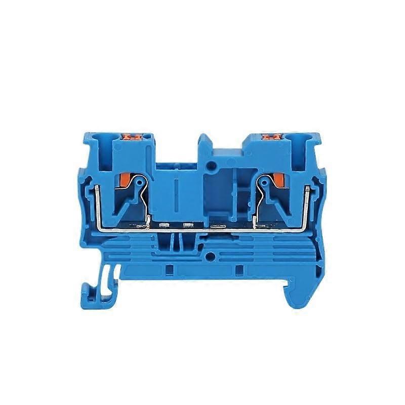 PT-2.5 Push-in Terminal Block DIN Rail Connector 2.5mm Screwless Spring NS35 Blue Electrical Wire Accessory
