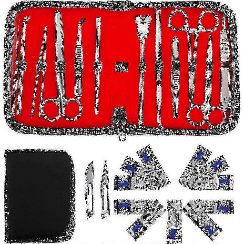 22pcs Kit de dissection avancé biologie laboratoire d’anatomie Dissection Set avec poignée de couteau de scalpel en acier inoxydable Blades_fm18 -Nouveau SZJR