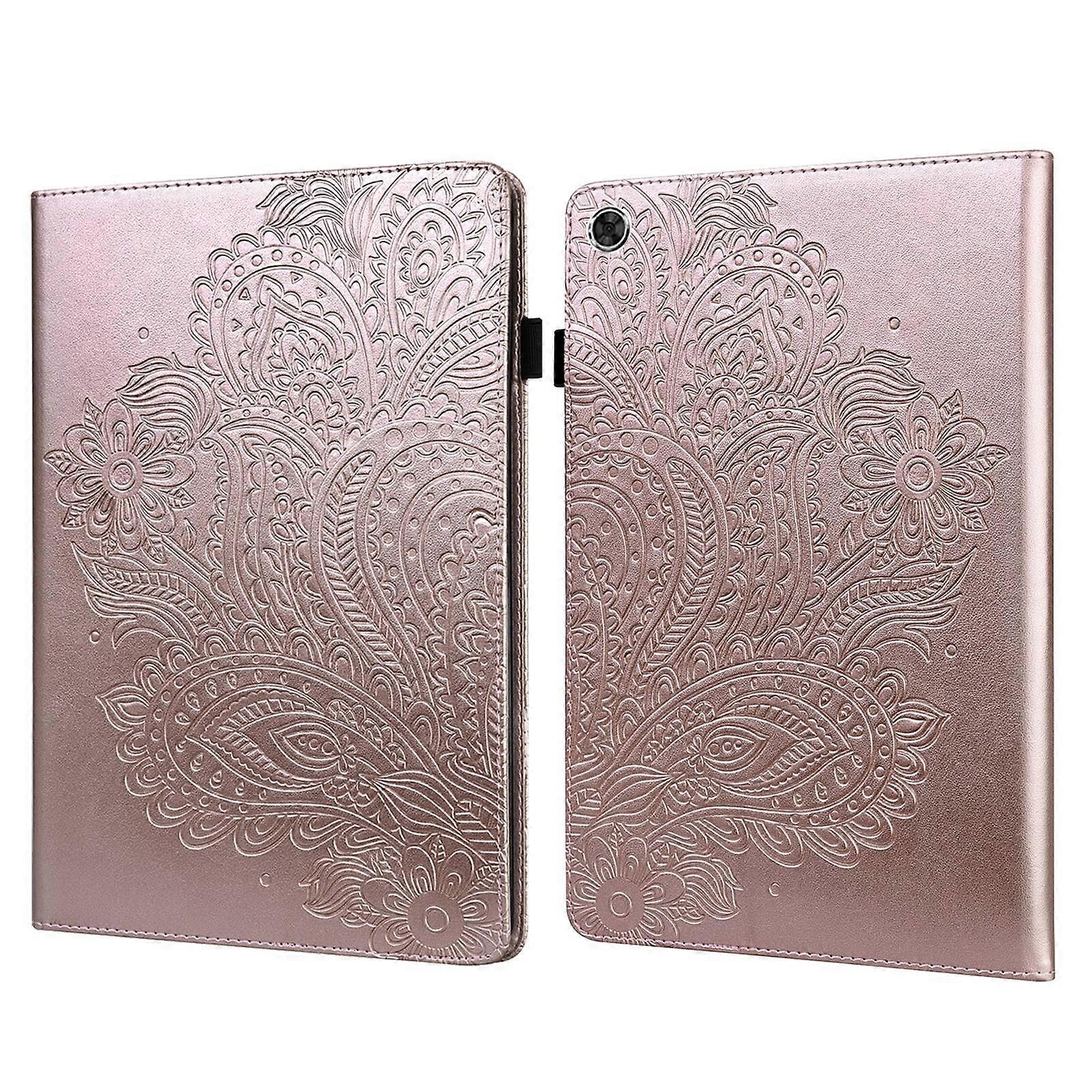 For Samsung Galaxy Tab A9 Peacock Embossed Pattern Leather Tablet Case