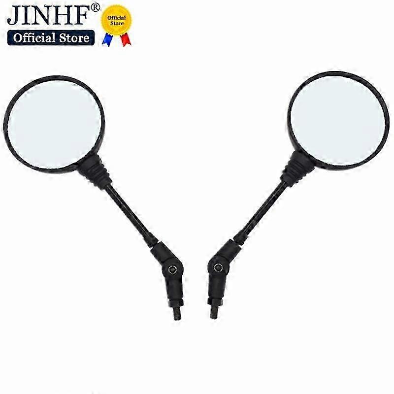 Qx 2pcs 10mm Rearview Mirror Motorbike Side Mirrors Custom Black Universal Folding Motorcycle Mirror