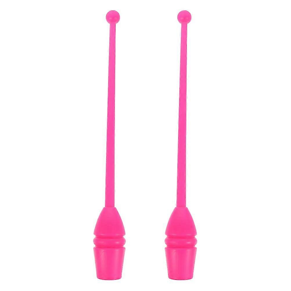 Artistic Gymnastic Stick Set of 2, Colored Rhythmic Gymnastics Poles for Children and Adults, Rosy Training Equipment