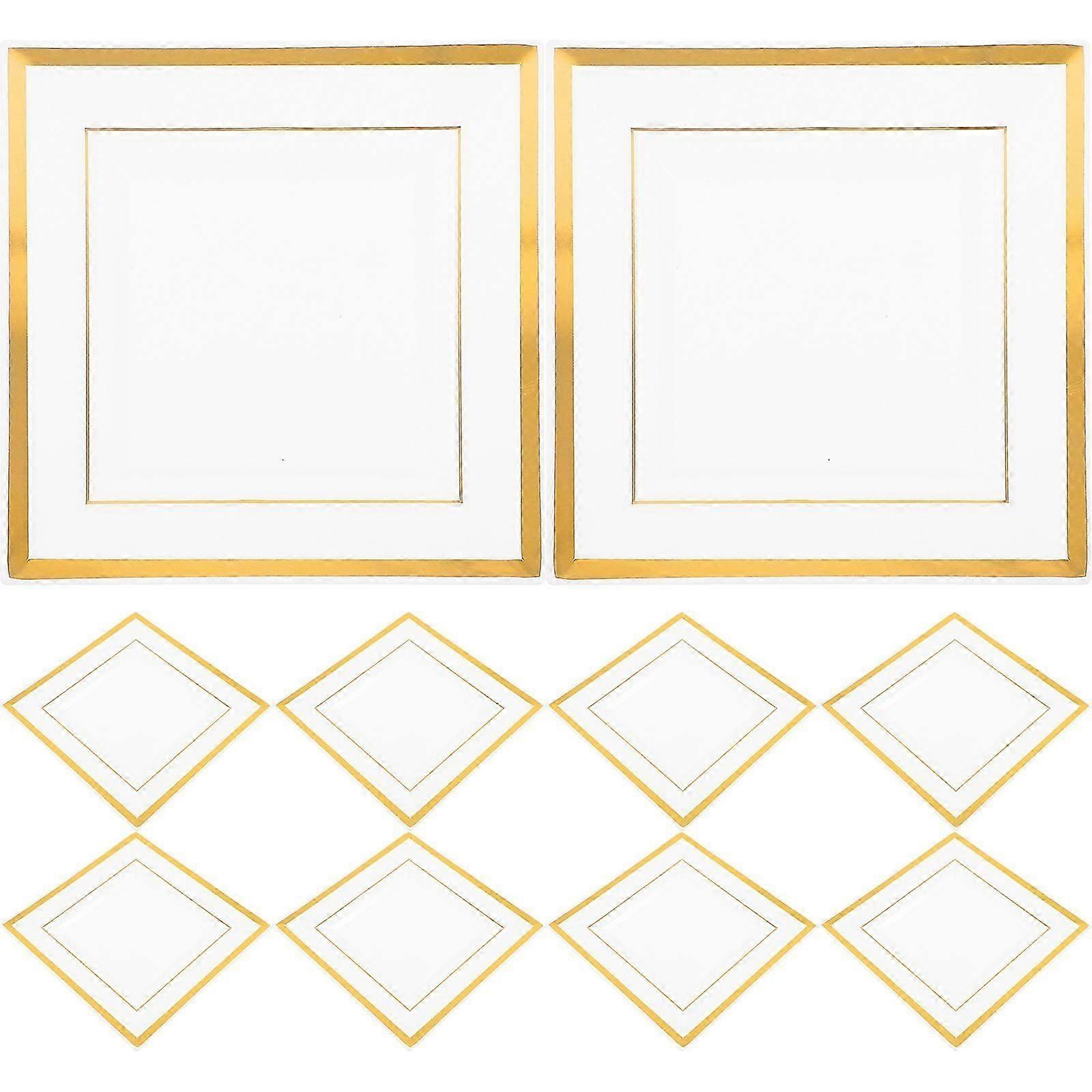 10pcs Square Snack Tray Disposable Fruit Tray Tea Serving Tray Convenient Serving Tray