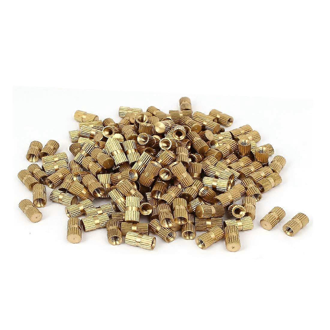 Lon0167 M4 x Featured 12mm 6.3mm OD reliable efficacy Brass Threaded Insert Embedded Knurled Thumb Nut 200PCS(id:23c af 8a bc7)