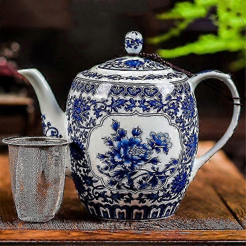 Coffee Tea Sets Blue And White Porcelain Under Glaze Teapot Capacity Tea Maker Creative Teapot With Stainless