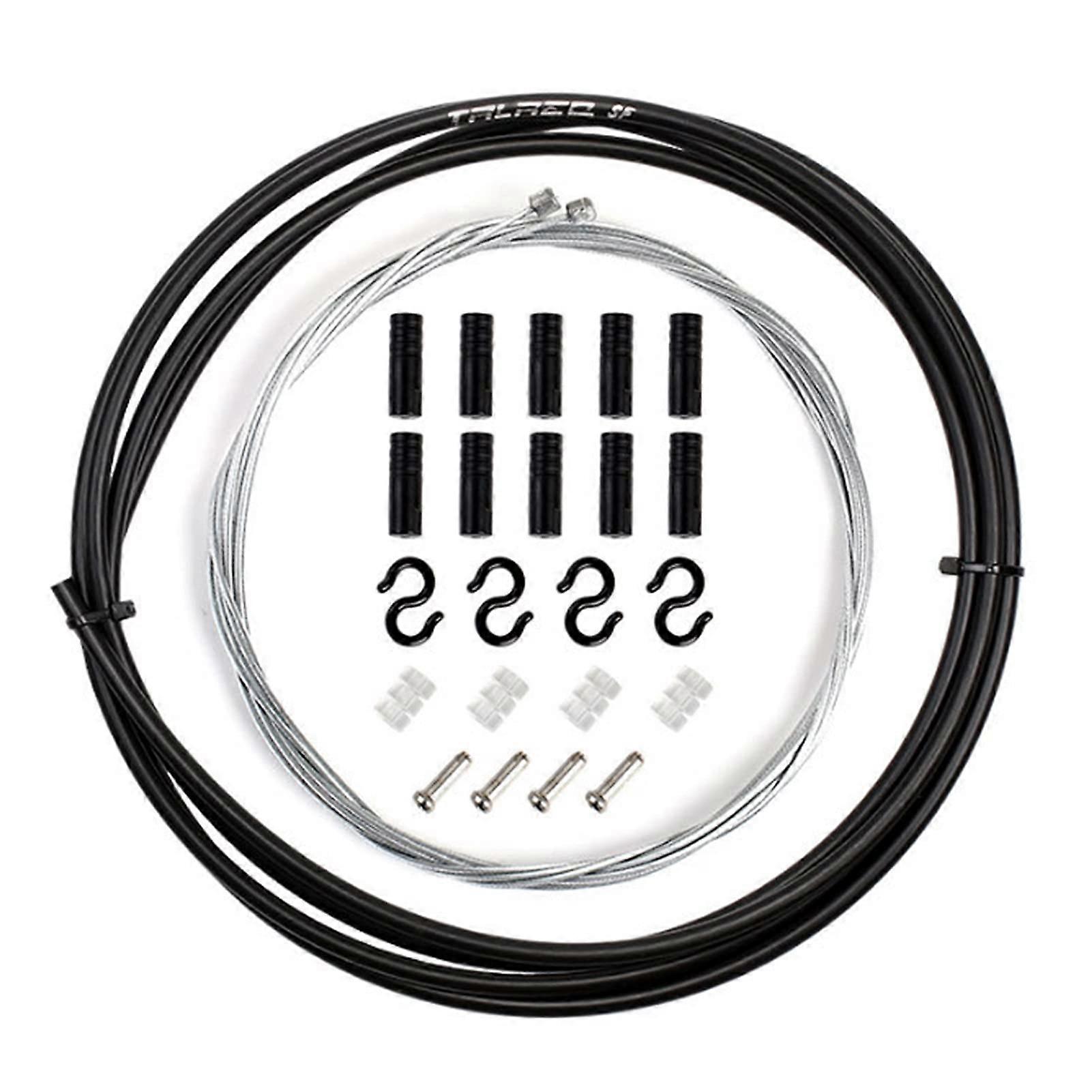 Road Bike Cable Shift Line Set 4mm Transmission Tube with 2 Caps 2m Black Shift Cables for Variable Speed Bicycles