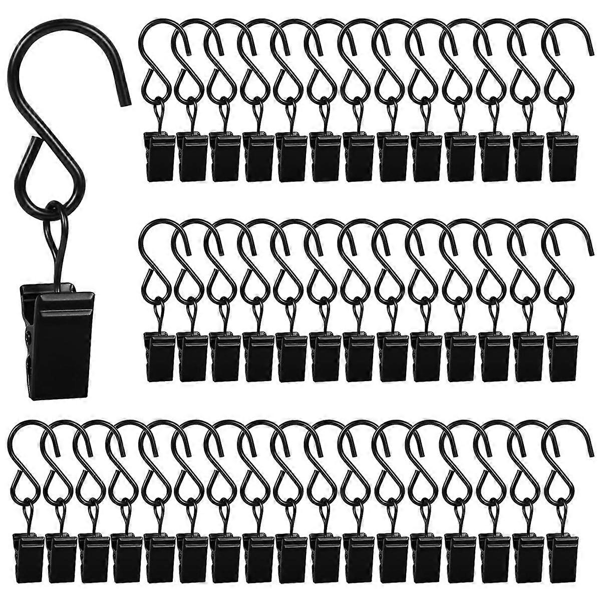 46 Pack Curtain Hooks Metal Clips, Light Clips
