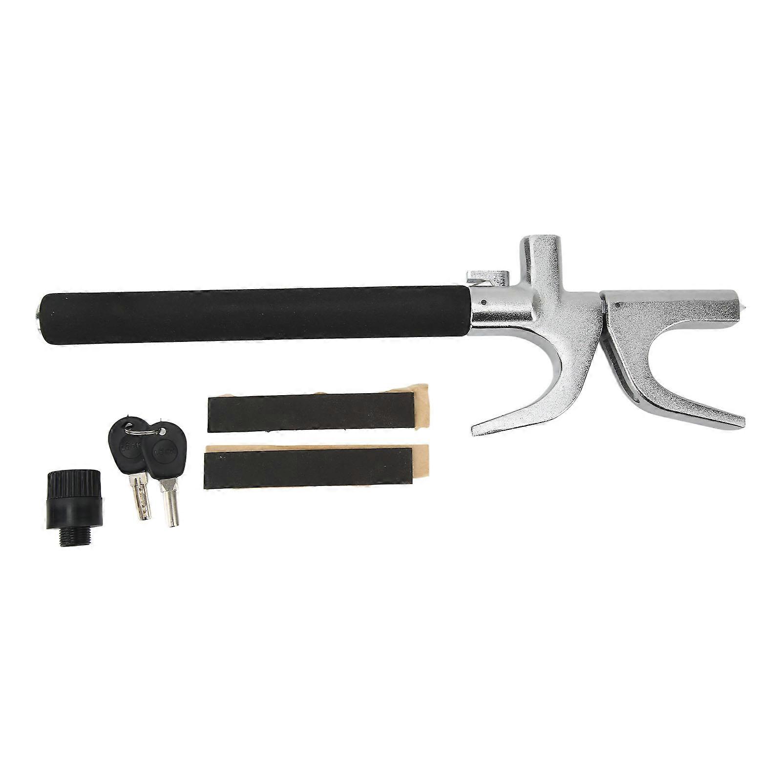 Car Steering Wheel Lock Adjustable Length Clamp Double Hook Emergency Hammer Window Breaker Device for Vehicle
