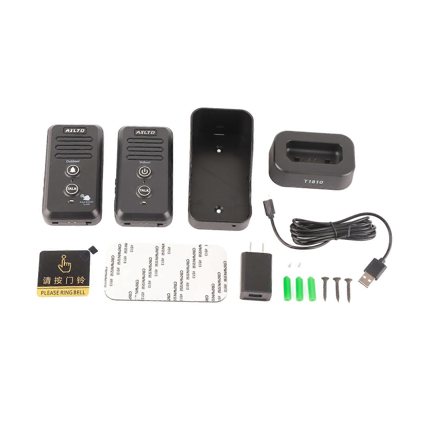 Wireless Intercom Doorbell 1500m Long Range Waterproof Rechargeable for Home Intercomunicador