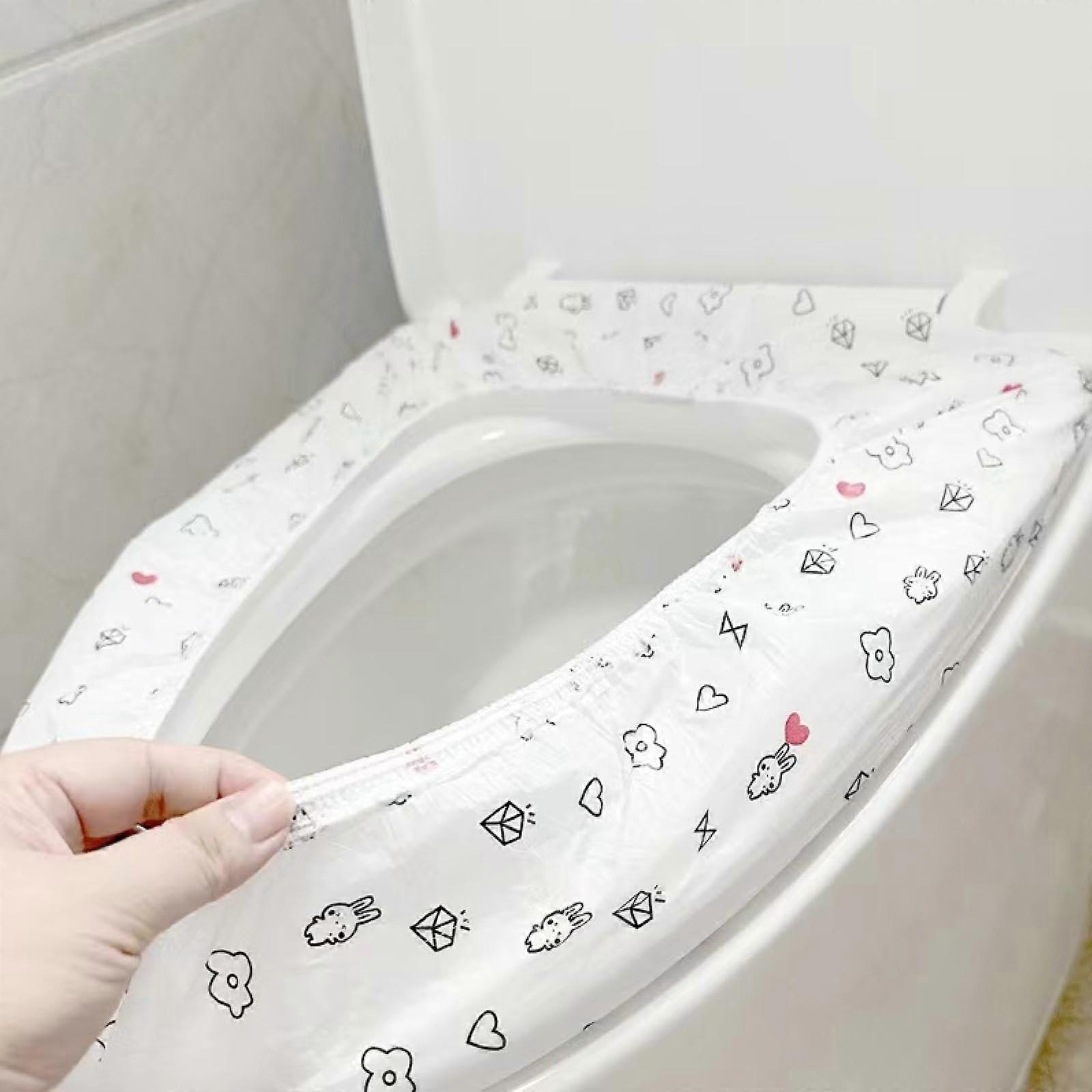 Travel doublelayer enlarged thickened durable disposable printed toilet mat non woven toilet cover essential for business trips