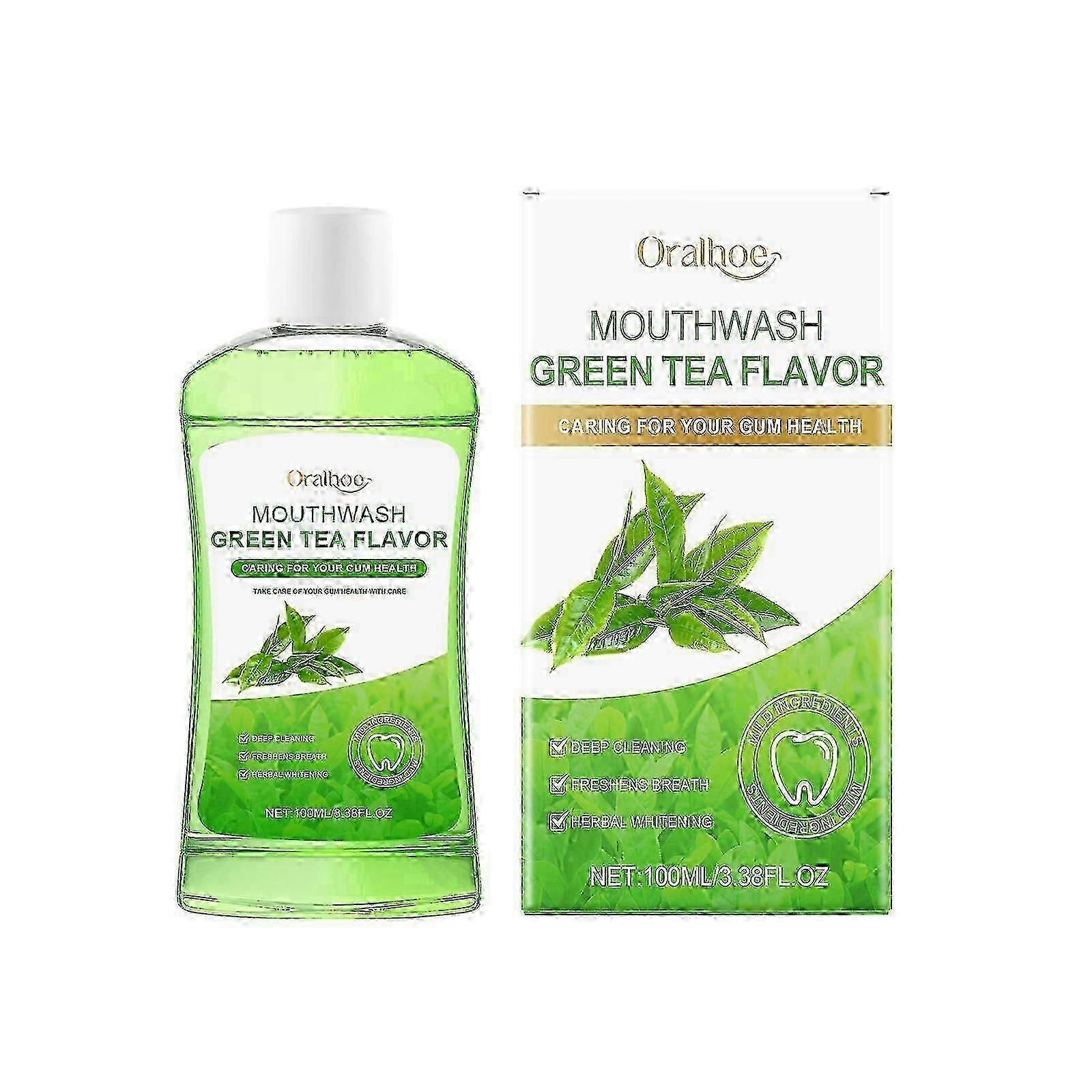 Tè Verde Alito Fresco Collutorio Riparazione Gengive Pulire Delicatamente Tartaro E Macchie Paradenti Portatile