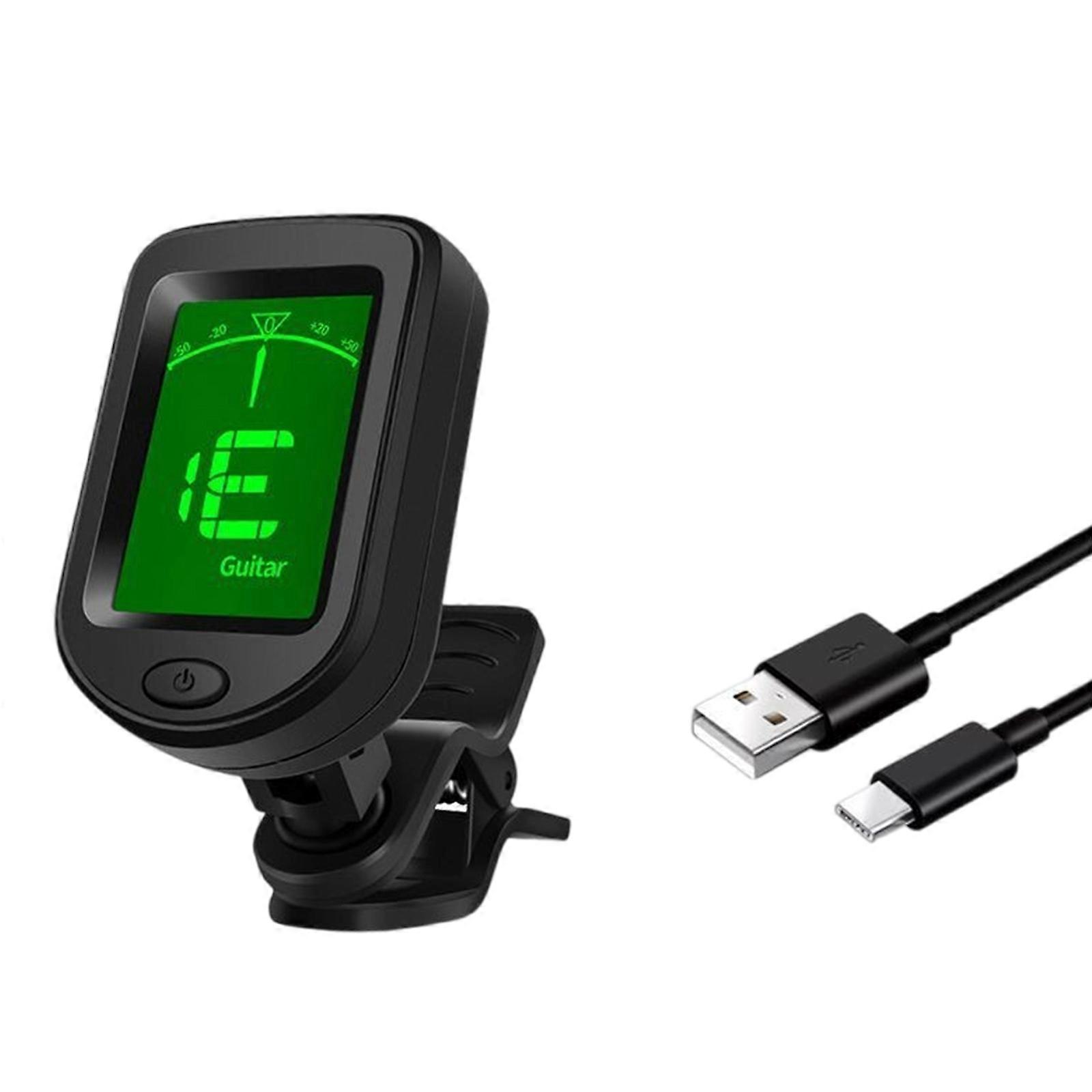 Guitar Tuners Clip On Digital Electric Tuner with 360 Degree Rotation and LCD Display, Guitar Metronome Tuner for Bass
