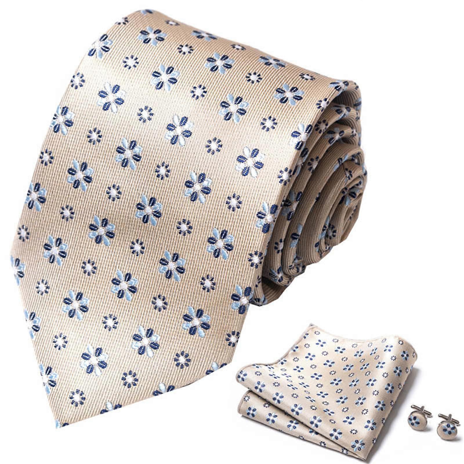 Cravatta da uomo alla moda Cravatta alla moda, elegante sciarpa da taschino e gemelli fantasia