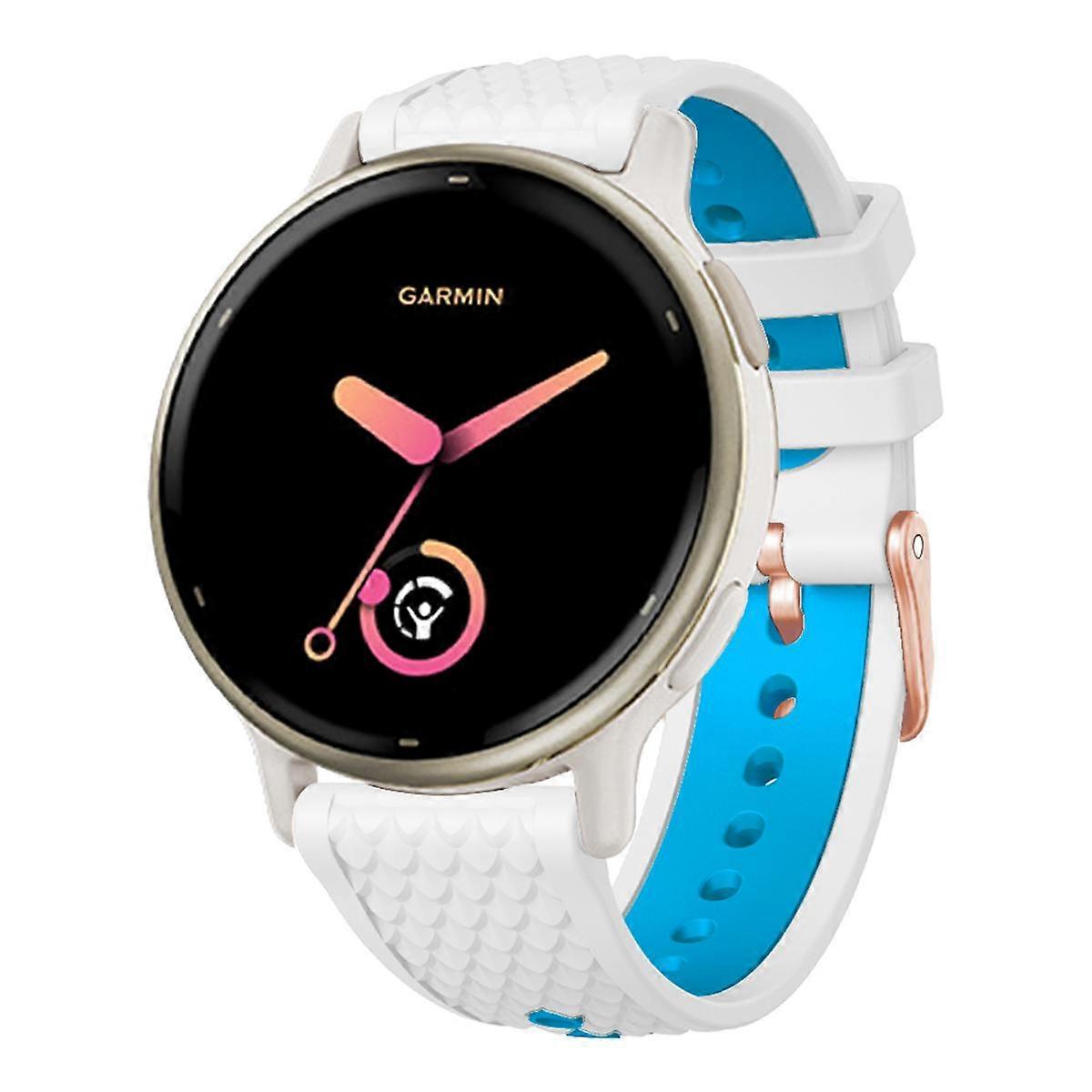 Fish Scale Texture Two Color Silicone Watch Band 20mm