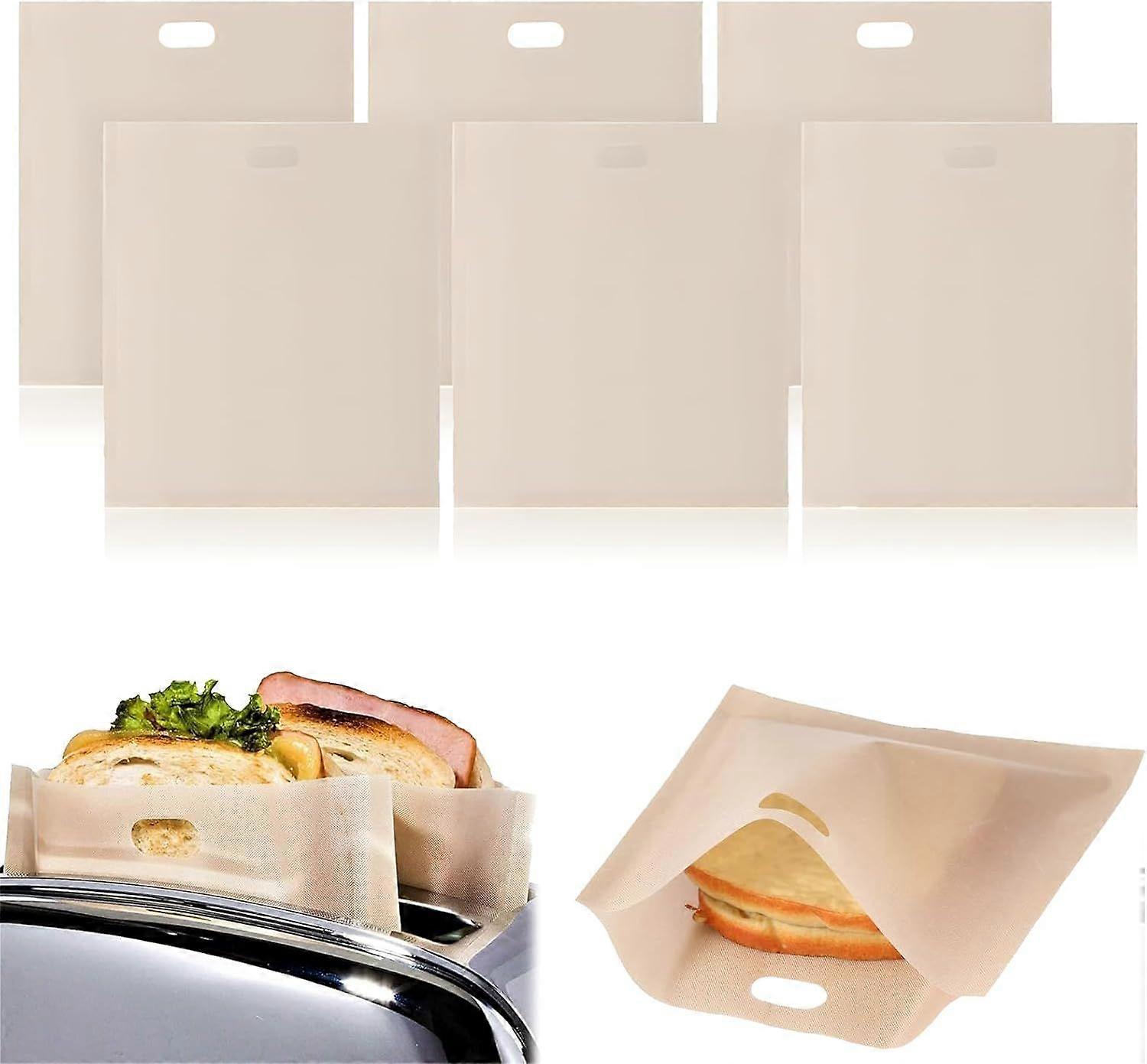 6 PCS Toaster Bags, Non-Stick Toaster Bags, Reusable Nonstick Toasted Sandwich Bags