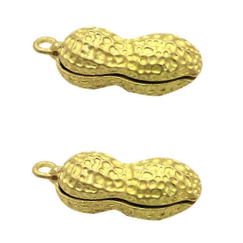 2Pcs Delicate Copper Peanut Design Pendant Decor Retro Copper Hanging Decor