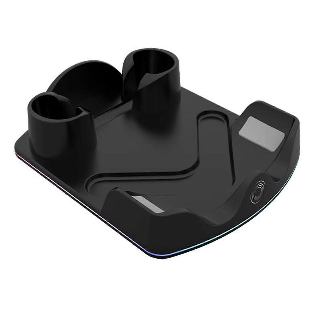 ل Quest 3S VR خوذة قاعدة شحن VR وحدة تحكم عالمية لقاعدة الشحن مقبض ملحقات التخزين أسود