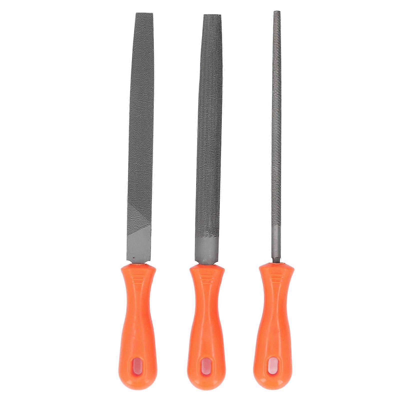 High quality  3-piece steel file set Hardened alloy steel file set includes flat, round an