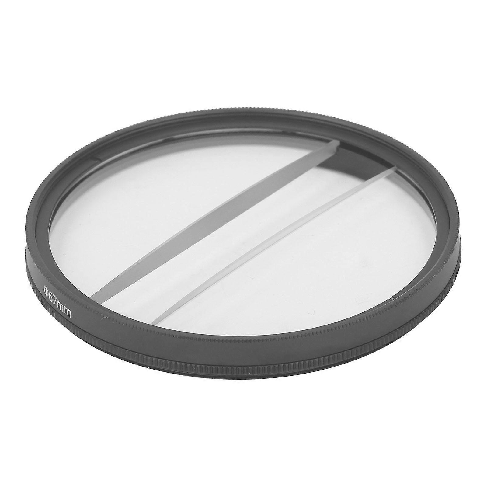 Double Half Moon Prism Special Effect Filter Camera Center Field Separation Diopter Filter Photography SLR Camera Accessories 67MM