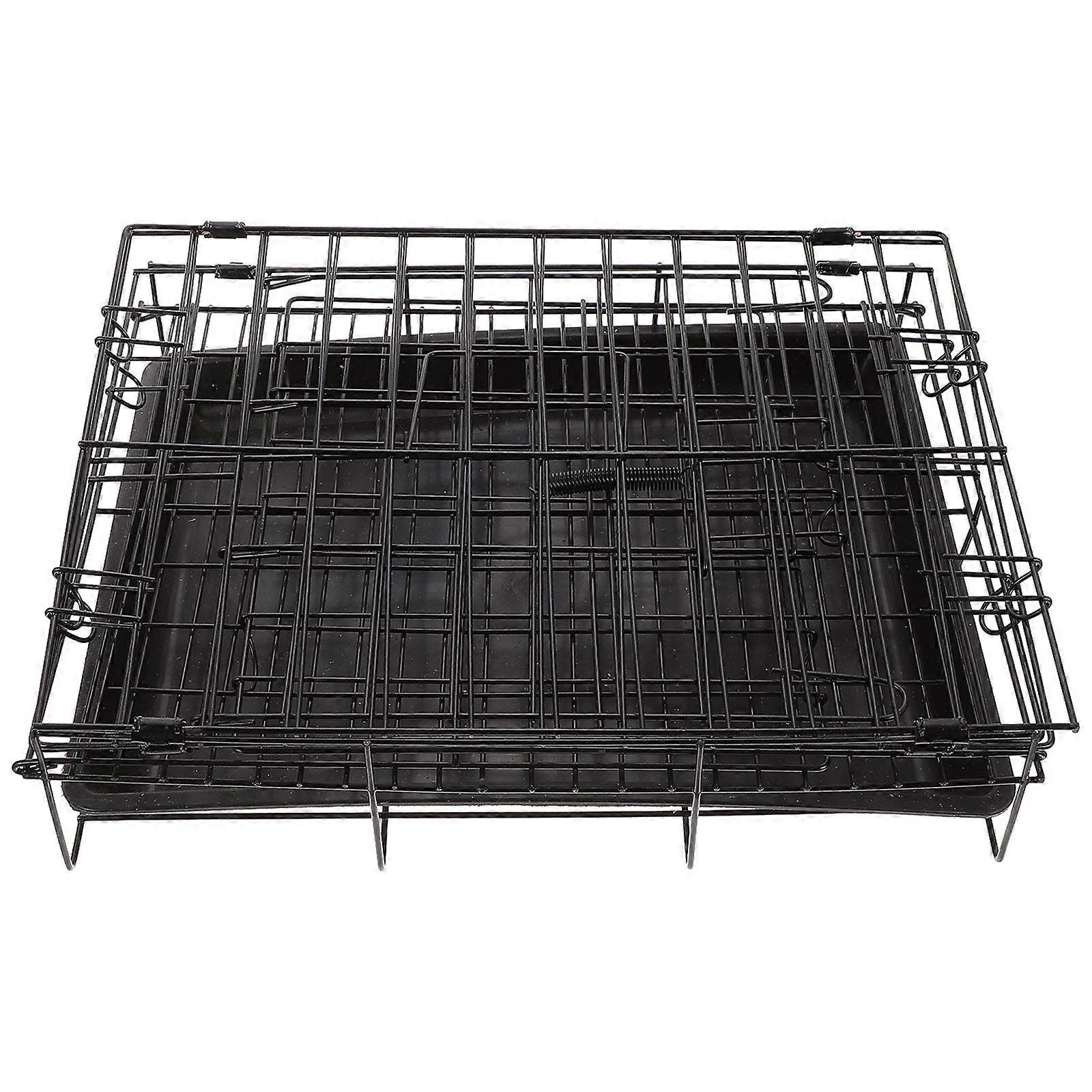 Folding Iron Wire Dog Kennel Portable Crate for Indoor Outdoor Use Puppy Training Easy Clean Tray Secure Locking Door Pet Shelter for Dogs Cats
