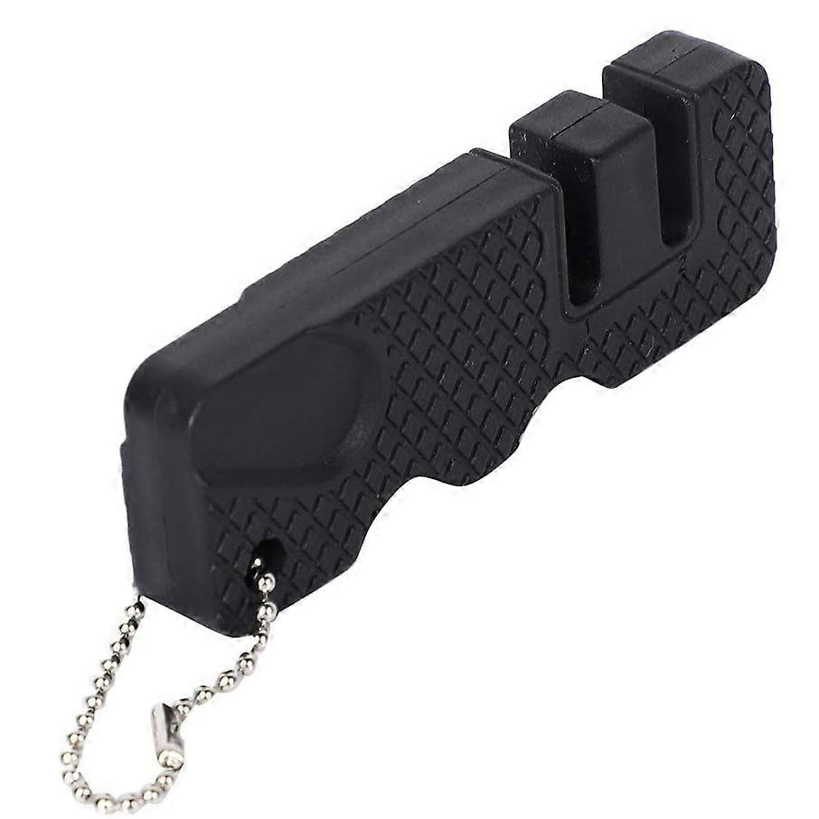 Knife Sharpener, Professional 2 Stage Manual Sharpener Safe Sharpening Tool for Sharpening Kitchen Knives(2pcs, black)