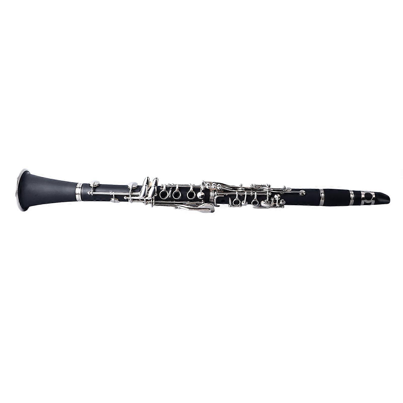 Bb Clarinet Engineering Plastic Ni Plated Key Professional Clarinet with Gloves Shoulder Strap Cloth Reed Clip 