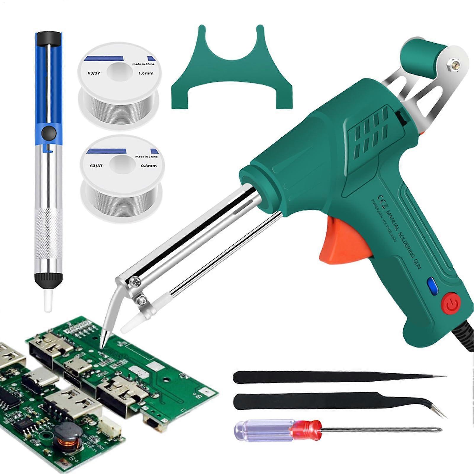 Portable Soldering Iron Handheld Soldering Tool For Home Appliance Repair Electronics Circuit Board Work Green