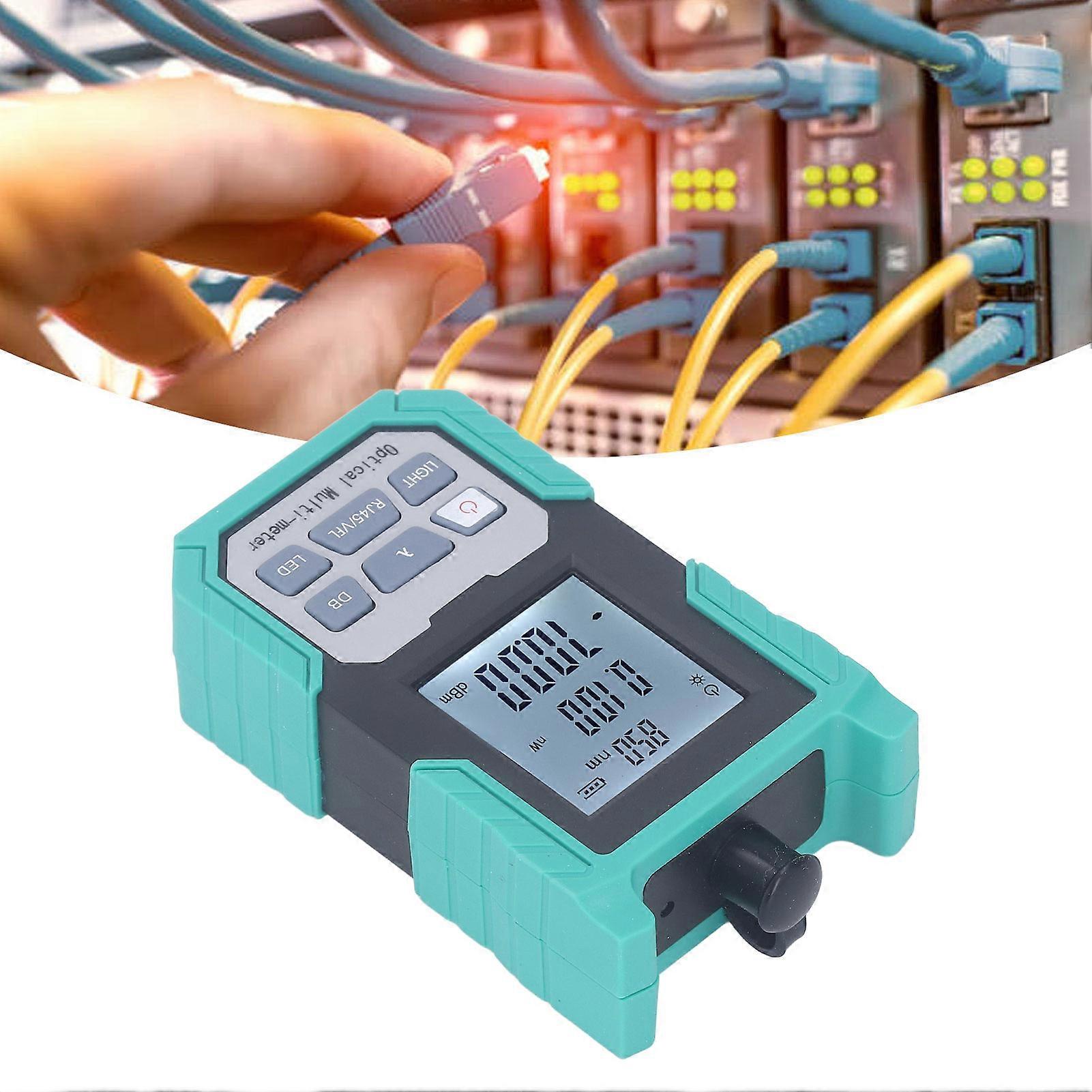Optical Power Meter Mini Fiber Optic Cable Tester Multimeter High Accuracy with LED Light ‑70~+10dBm 