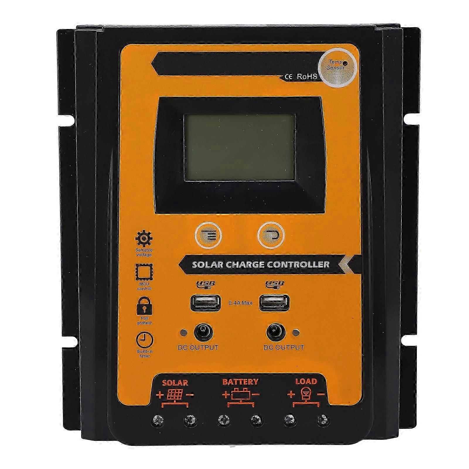 Solar Panel Controller Dual Usb Lcd Display Solar Panel Charge Discharge Intelligent Regulator 70a 12v 24v