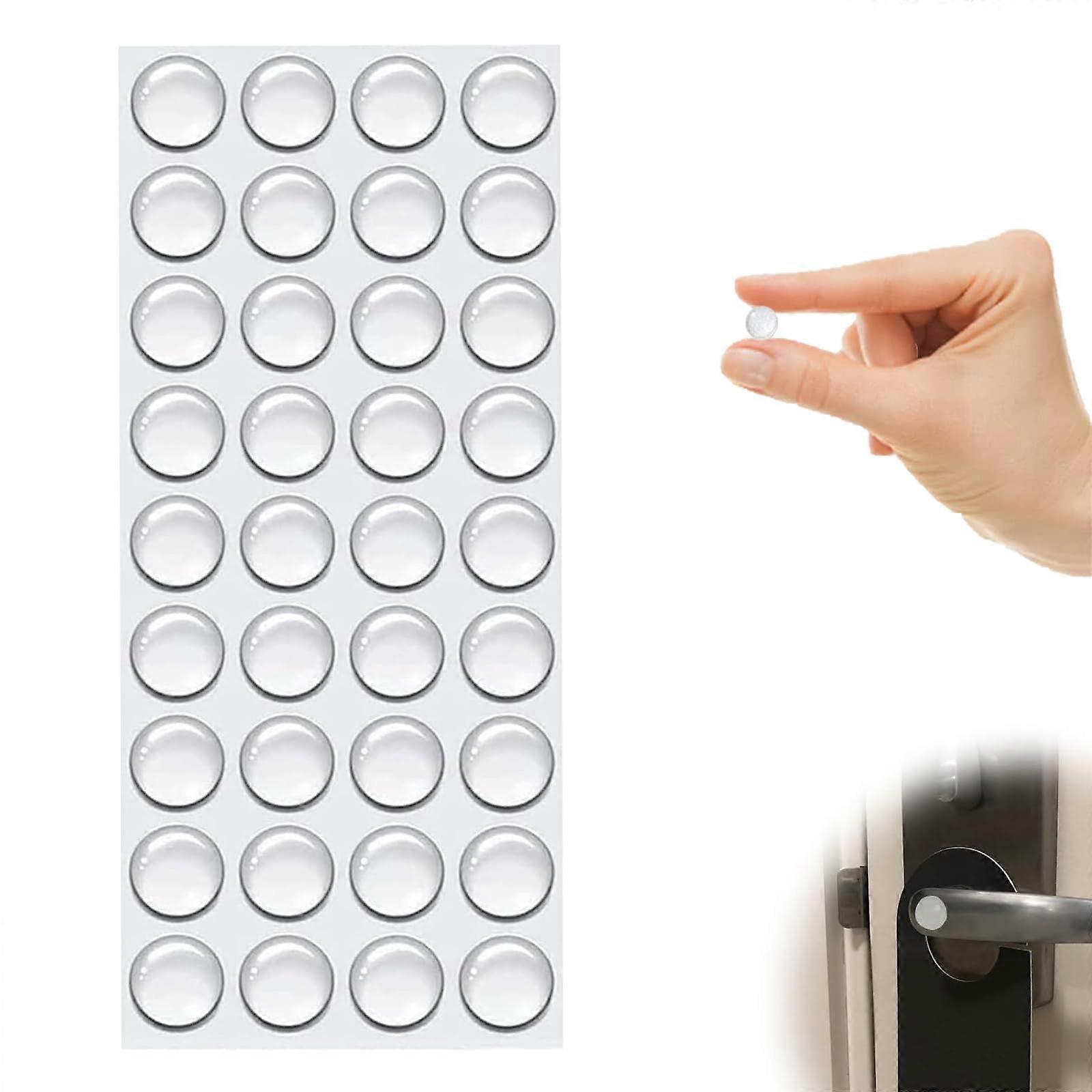 Self-Adhesive Rubber Buffers Pack Of 36, 1.6 Cm Elastic Rubber Feet, Transparent Buffer For Doors, Drawers, Toilets