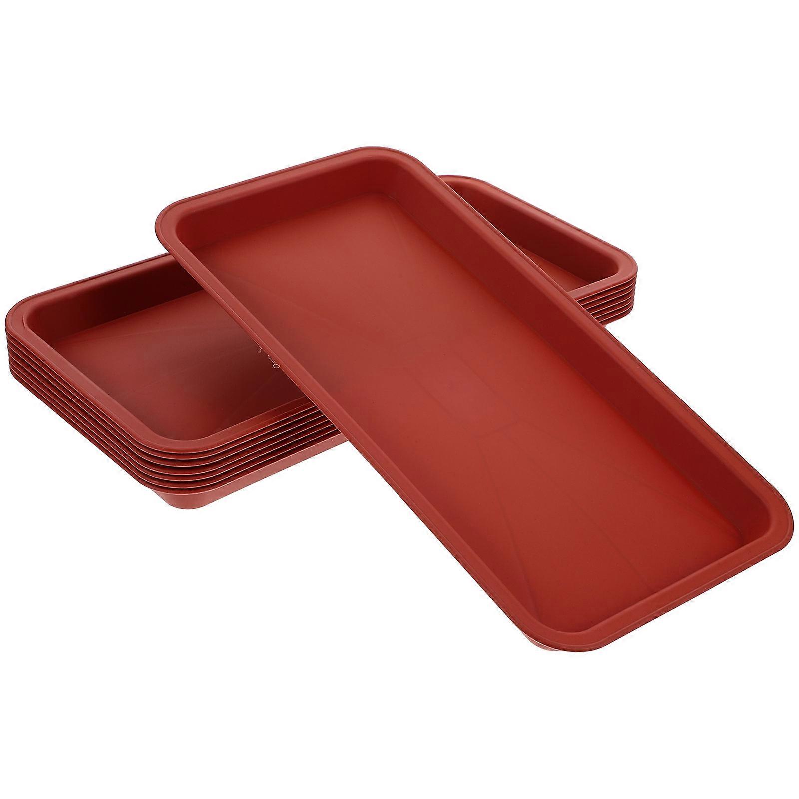 Planter Drip Tray Rectangular Saucer Easy Cleaning Garden 31.5X16.5CM 8Pcs