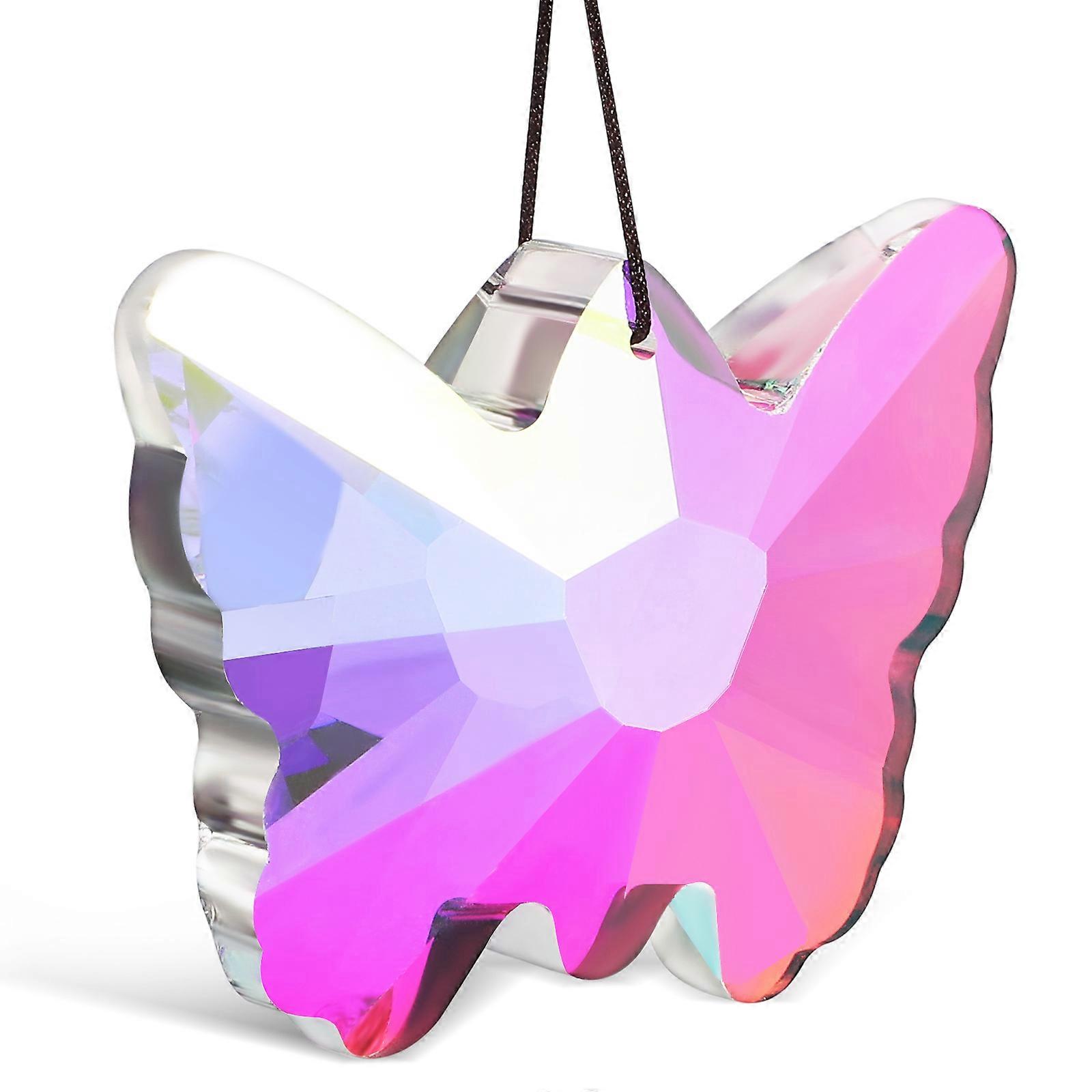Butterfly Prism Sun Catcher Window Pendant Hanging Ornament Multi Color 7.00X5.0.0CM Light Reflection 1Pack