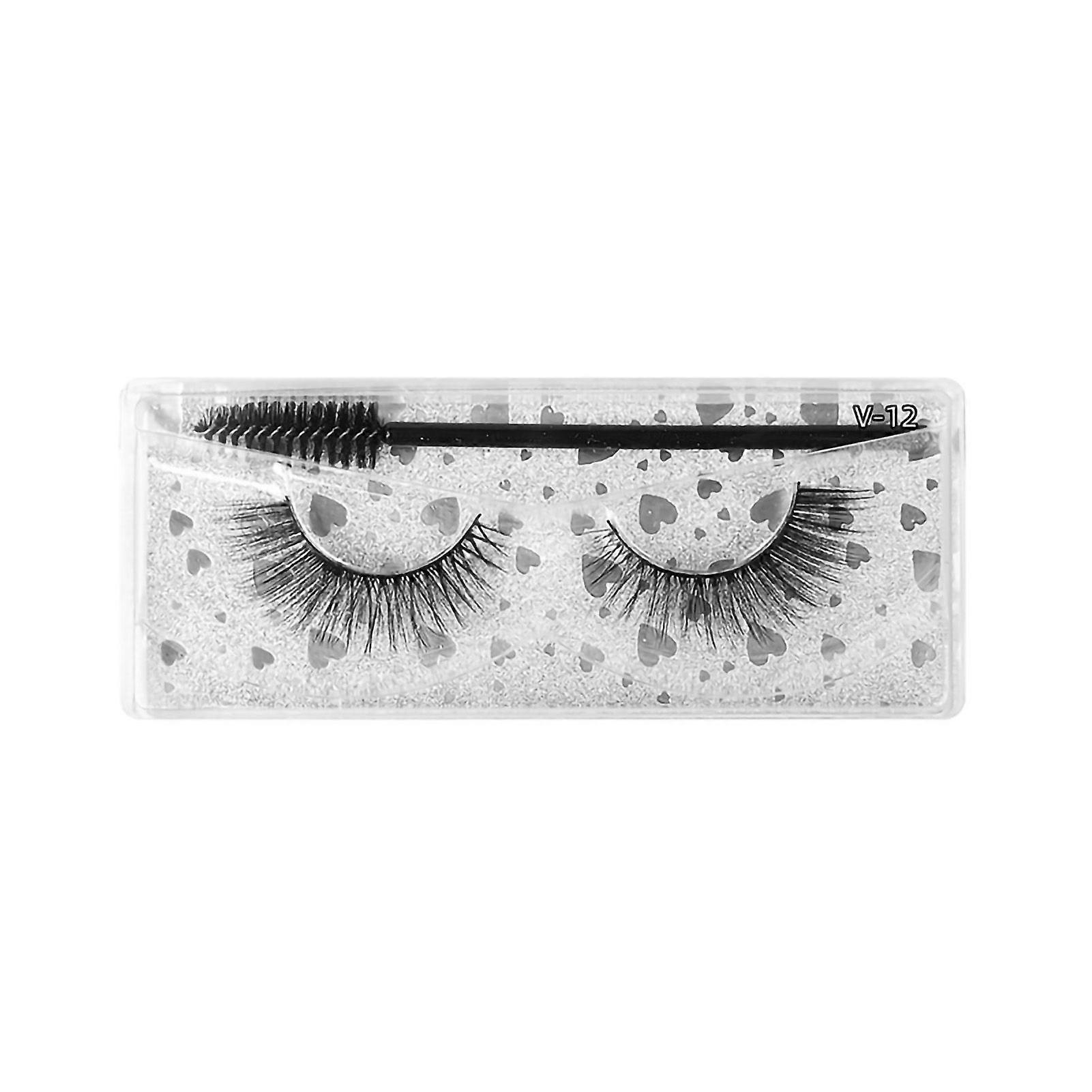 2025 Latest Model 1 Pair False Eyelash Fiber 3D Comfortable Strip Lash with Ey...