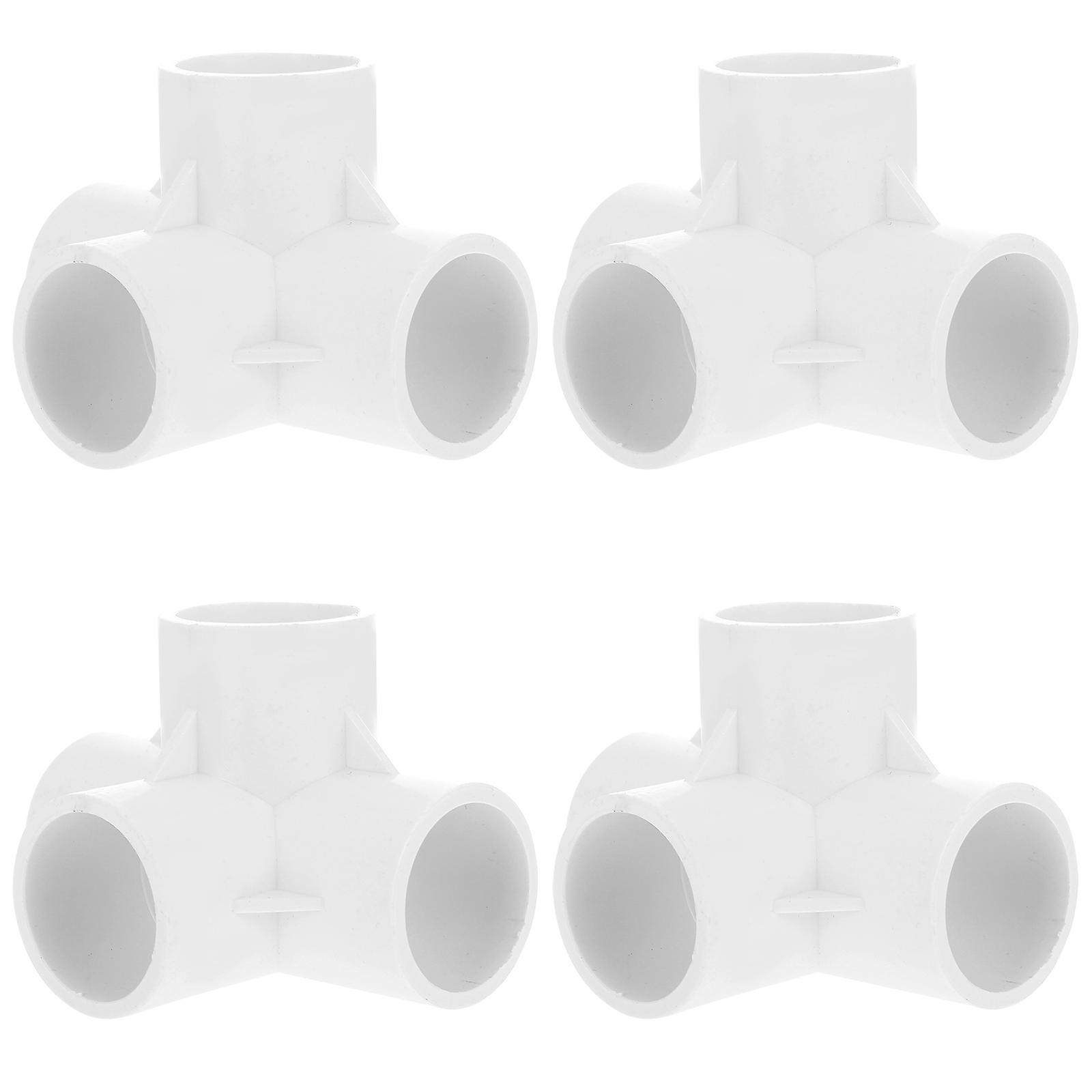 PVC Fitting for Water Pipe 90 Degree Elbow Connector Structures White Color 8pcs
