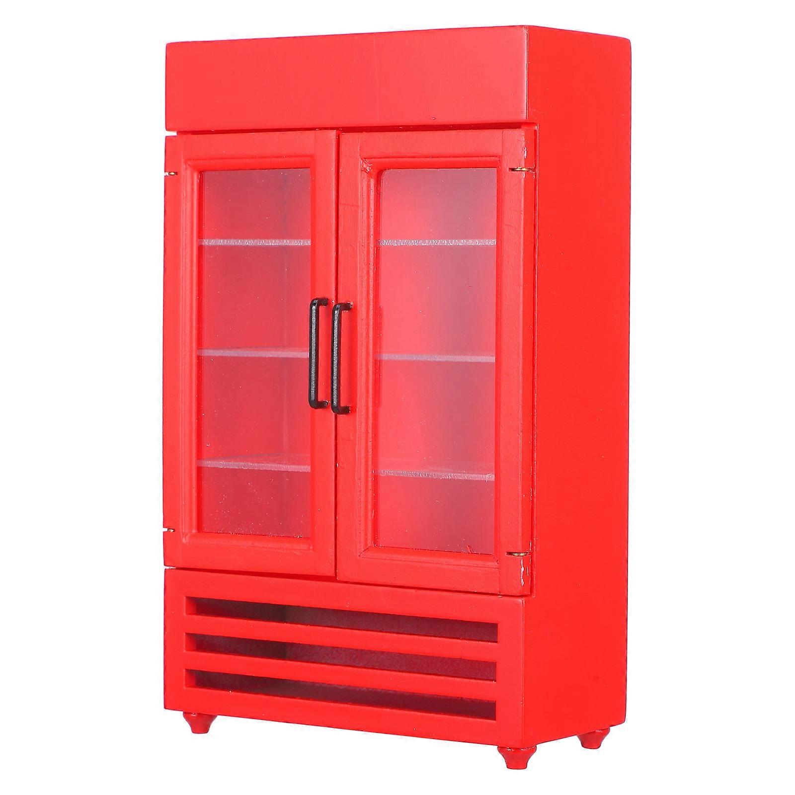 Cute Mini Fridge Miniature Enthusiasts DIY Work Supermarket Toy House Decor Double Door 1Pack